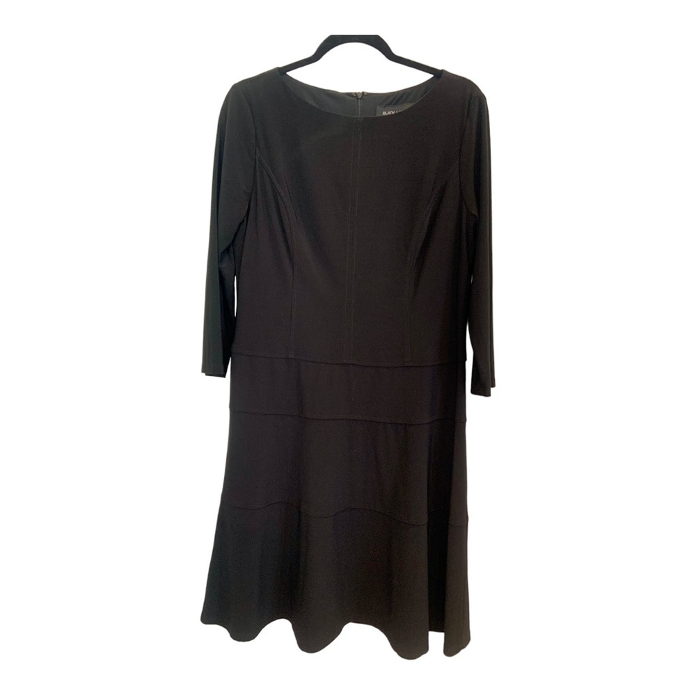 Black Label Evan Picone long sleeve black midi dress with high neck - Picture 1 of 6
